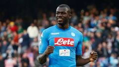 Soccer Football - Serie A - Napoli vs Hellas Verona - Stadio San Paolo, Naples, Italy - January 6, 2018   Napoli&#039;s Kalidou Koulibaly celebrates scoring their first goal    REUTERS/Alessandro Garofalo