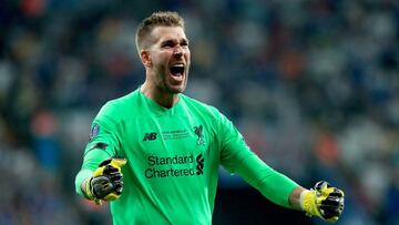 UEFA Super Cup - Liverpool vs Chelsea
14 August 2019, Turkey, Istanbul: Liverpool goalkeeper Adrian celebrates his side's second goal during the UEFA Super Cup Final soccer match between Liverpool and Chelsea at Besiktas Park. Photo: Peter Byrne/P