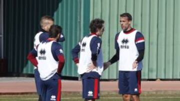 Amaya, en el entrenamiento del Rayo en la Ciudad Deportiva.