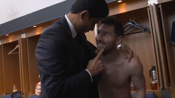 La reacción de Messi con Al-Khelaïfi en el vestuario del PSG