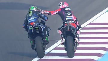 Pique de Aleix con Morbidelli en Qatar.