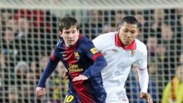 RECUPERADO. Messi volvió a ver puerta ante el Sevilla.