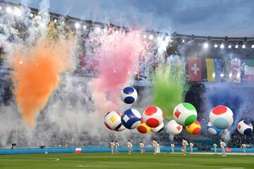 Ceremonia de apertura de la Euro 2020 en el estadio Olí­mpico de Roma.