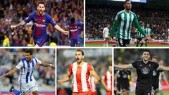 Jugadores sudamericanos en LaLiga: Messi, Sanabria, Willian Jos&eacute;, Stuani y Maxi G&oacute;mez. 