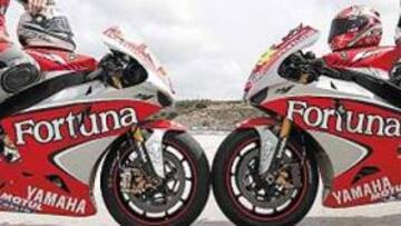 <b>LOS EXTREMOS. </b>Xaus, a la izquierda, el más alto de MotoGP; su compañero Elías, el más bajito.