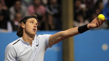 El tenista chileno Nicolas Jarry durante el Challenger de Santiago 2.