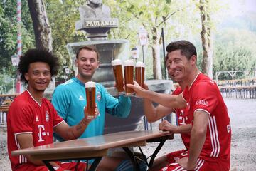 Lery Sane,Manuel Neuer, Robert Lewandowski y Thomas Müller