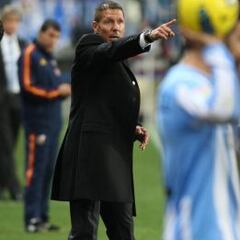 Simeone: debutó en Málaga como entrenador rojiblanco