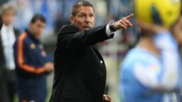 Simeone: debutó en Málaga como entrenador rojiblanco