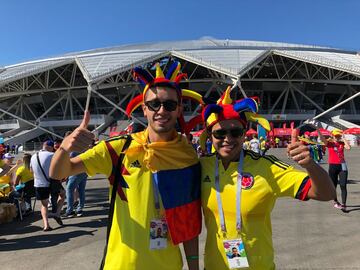 Miles de colombianos están en el Samara Arena para alentar a la Selección y empujarla a la victoria ante Senegal para asegurar su cupo en octavos de final.