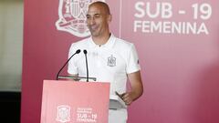 Rubiales, en una comparecencia de prensa como presidente de la RFEF.