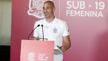 Rubiales, en una comparecencia de prensa como presidente de la RFEF.