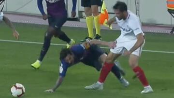 La frustración de Messi tras la terrible lesión ante el Sevilla