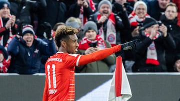 Coman celebra uno de los goles al Unión Berlín.