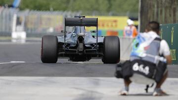 Hamilton, en los primeros entrenamientos en Hungría.