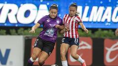   (L-R), Norma Duarte Palafox of Pachuca and Anette Vazquez of Guadalajara during the game Guadalajara vs Pachuca, corresponding to tenth round of Torneo Apertura Grita Mexico A21 of the Liga BBVA MX Femenil, at Akron Stadium, on September 27, 2021.

<br><br>

(I-D), Norma Duarte Palafox de Pachuca y Anette Vazquez de Guadalajara durante el partido Guadalajara vs Pachuca, correspondiente a la Jornada 10 del Torneo Apertura Grita Mexico A21 de la Liga BBVA MX Femenil, en El Estadio Akron, el 27 de Septiembre de 2021.