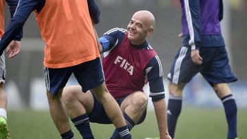 Gianni Infantino during a football match at Fifa HQ on February 29, 2016.  