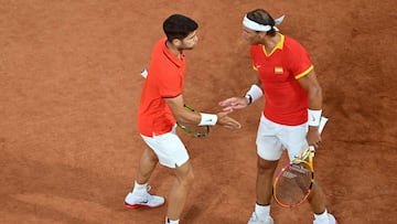 Carlos Alcaraz y Rafael Nadal, contra Máximo González y Andrés Molteni.