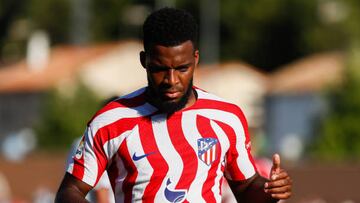 EL BURGO DE OSMA, SPAIN - JULY 27: Thomas Lemar of Atletico de Madrid looks on during the spanish friendly, football match played between Numancia and Atletico de Madrid at Sporting Uxama stadium on Jul 27, 2022, in El Burgo de Osma, Soria, Spain. (Photo By Irina R. Hipolito/Europa Press via Getty Images)