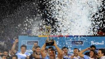 Los argentinos celebran su ansiada victoria ante Australia.