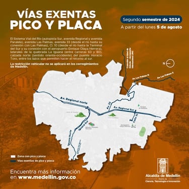 Pico y placa en Medellín: ¿Cómo quedó para el segundo semestre del año?