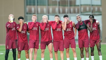Jugadores del Galatasaray en un entrenamiento.