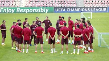 El Atlético completó el último ensayo antes del partido