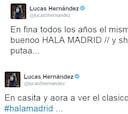 Los tuits madridistas y contra Shakira de Lucas Hernández