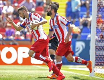Gol 1-1 Guilherme Siqueira celebrando el gol del empate para el Atlético de Madrid 
