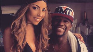 La modelo Abigail Clarke y el boxeador Floyd Mayweather posan en una foto en Instagram.