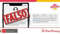Bono Rural 760 soles: qué hacer si me llega un mensaje de texto al celular sobre el beneficio