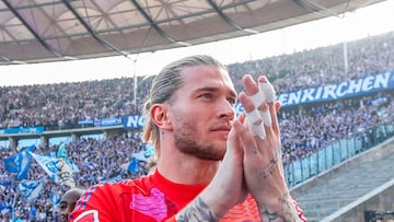 Loris Karius, celebrando una victoria con el Schalke 04