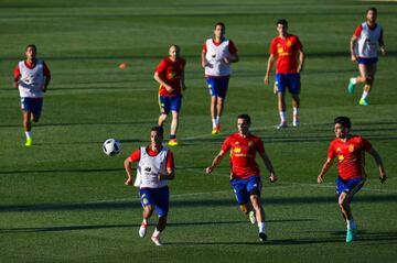 General view of the action during a training session at La Ciudad del Futbol de las Rozas on June 6, 2016