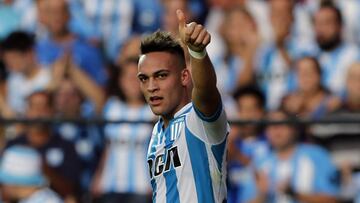 Lautaro Mart&iacute;nez con Racing. 