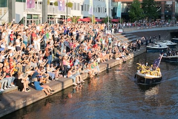 El equipo Jumbo Visma a su llegad