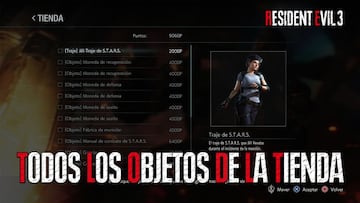 Gu&iacute;a Resident Evil 3 Remake: todos los objetos de la tienda, y c&oacute;mo conseguirlos
 