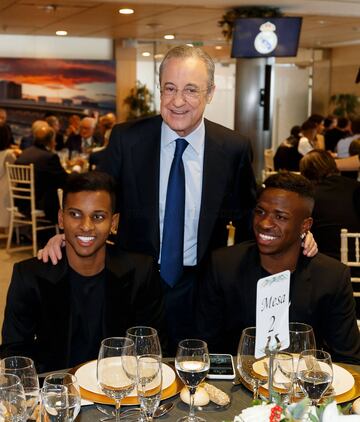 Florentino Pérez, Rodrygo y Vinícius. 
 