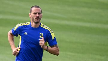 Juventus� Italian defender Leonardo Bonucci attends a training session with teammates  at The Juventus Training Centre in Turin on September 13, 2021, on the eve of the UEFA Champions League Group H match between Juventus and Malmo. (Photo by MARCO BERTORELLO / AFP)