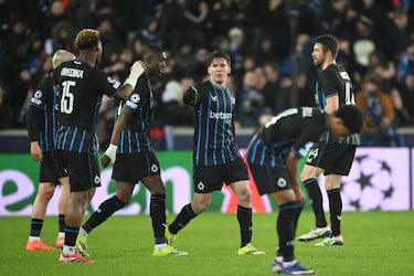 La alegría de los futbolistas del equipo belga, que se llevan un empate a la vuelta en el Estadio Metropolitano de Madrid.
