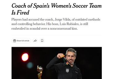 El despido de Vilda, en The New York Times