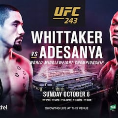 UFC 243: cartelera, horario, TV y cómo ver Whittaker - Adesanya