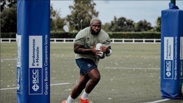 El jugador italiano de rugby del Benetton Treviso Cherif Traoré.