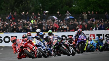 La salida de MotoGP en Le Mans.