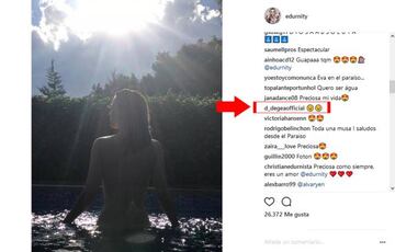 El comentario de De Gea en la foto de Edurne