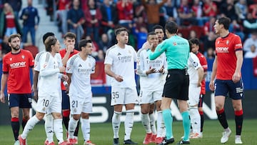 Imagen del partido entre Osasuna y Real Madrid la pasada temporada.