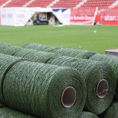 El césped híbrido de Montilivi, listo para recibir al Villarreal