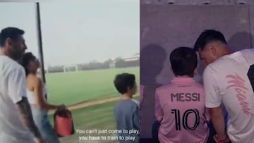 Lionel Messi was talking to his son, Mateo, about the importance of training ahead of gameday, and the moment captured on camera quickly went viral.