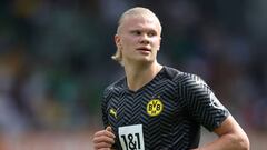 Erling Haaland del Borussia Dortmund durante un partido de la Bundesliga. 