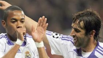 <b>EN RACHA.</b> Robinho y Raúl volvieron a marcar. El capitán ya está a sólo un gol de igualar a Inzaghi como máximo goleador en la historia de las competiciones europeas.