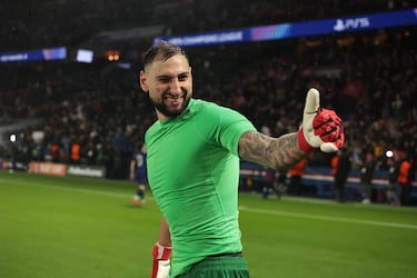 Gianluigi Donnarumma celebra el triunfo del PSG tras remontar al Manchester City.